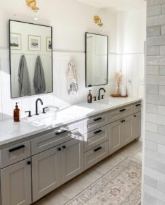 True Grey and White Bathroom Furnishing Ideas