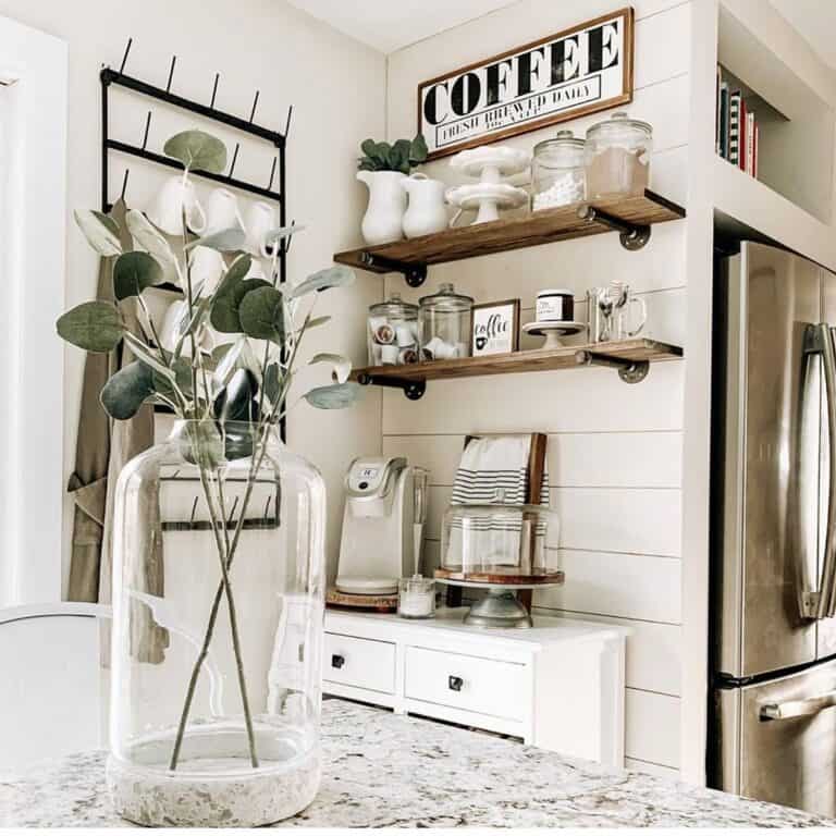 Turn a Small Awkward Kitchen Space Into a Coffee Bar