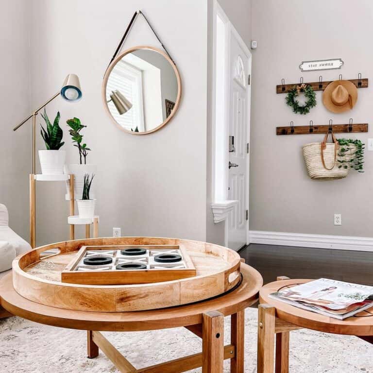 Two Light Wooden Coffee Tables