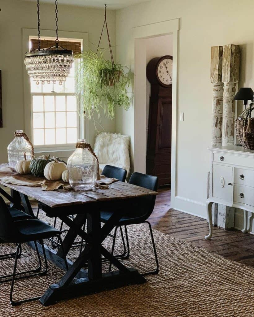 Two-toned Reclaimed Wood Table on Jute