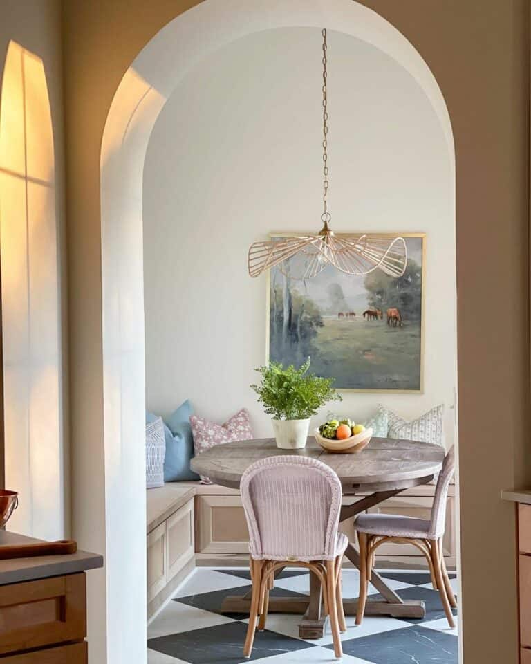 Unique Breakfast Nook in Arched Doorway