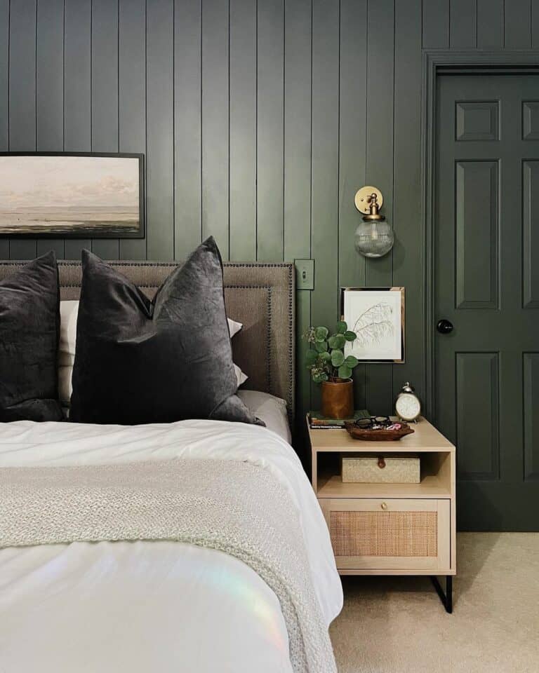 Using a Dark Gray Shiplap Wall in Your Bedroom