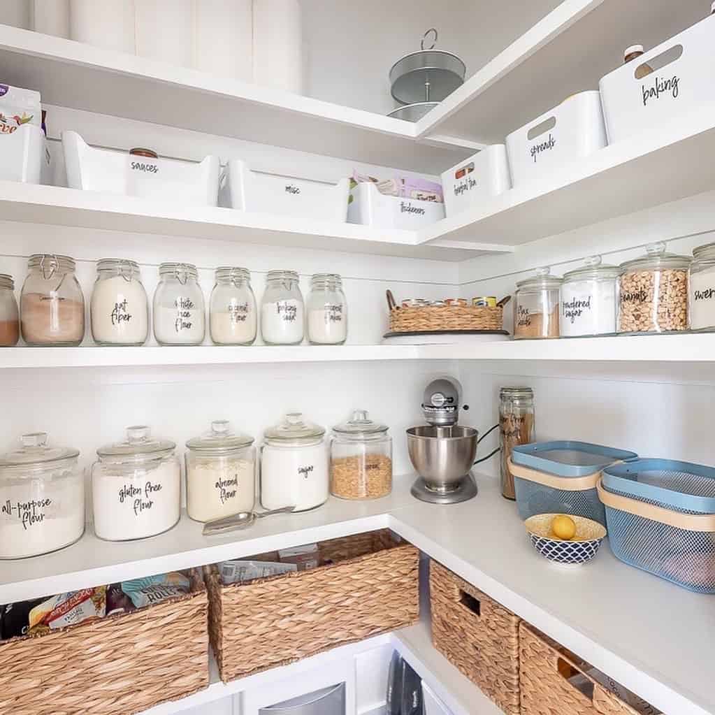 Various Baskets Organize Kitchen Supplies