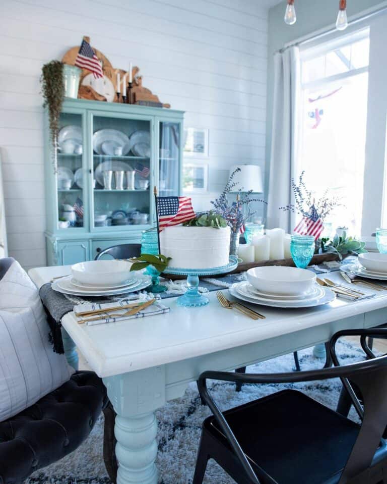 Vintage Dining Area with Patriotic Design