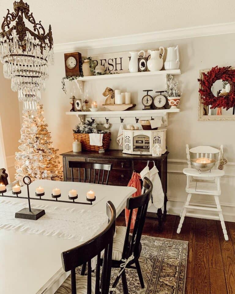 Vintage Items Displayed in Dining Room