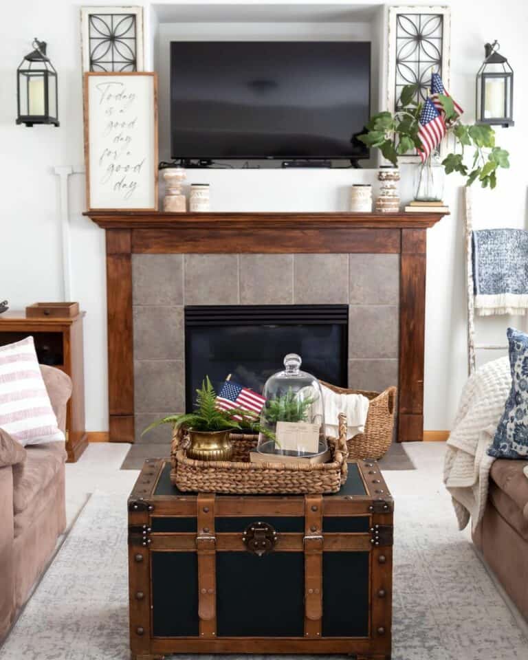 Vintage Trunk as Living Room Coffee Table