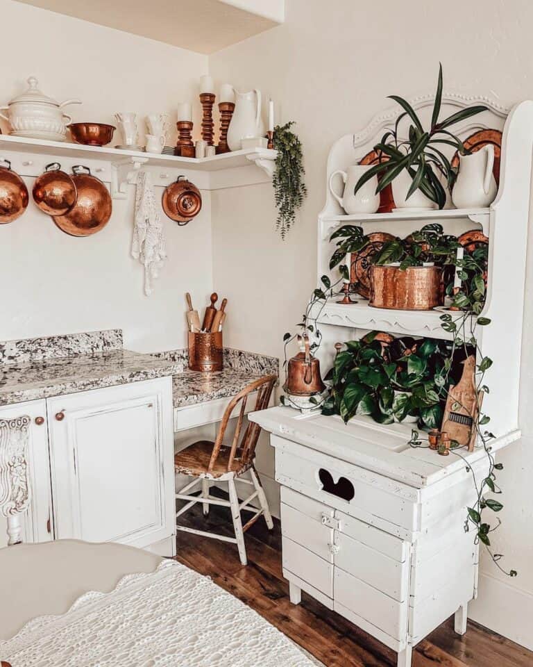 Wall Corner Decoration Ideas with Copper Décor