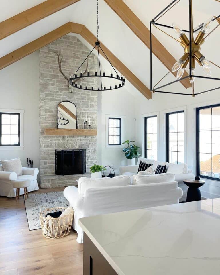 Warm Wood Beams on a Vaulted Ceiling