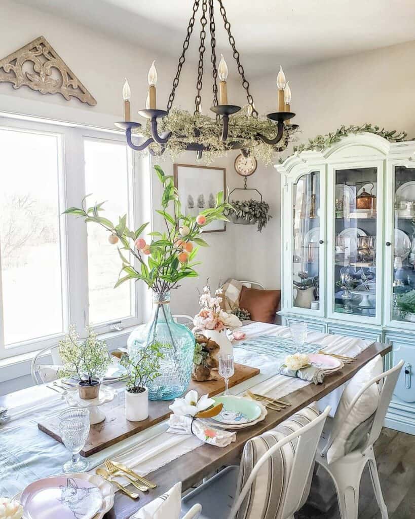 Whimsical Spring Dining Room Centerpiece
