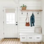White Built-in Mudroom Bench with Drawers - Soul & Lane