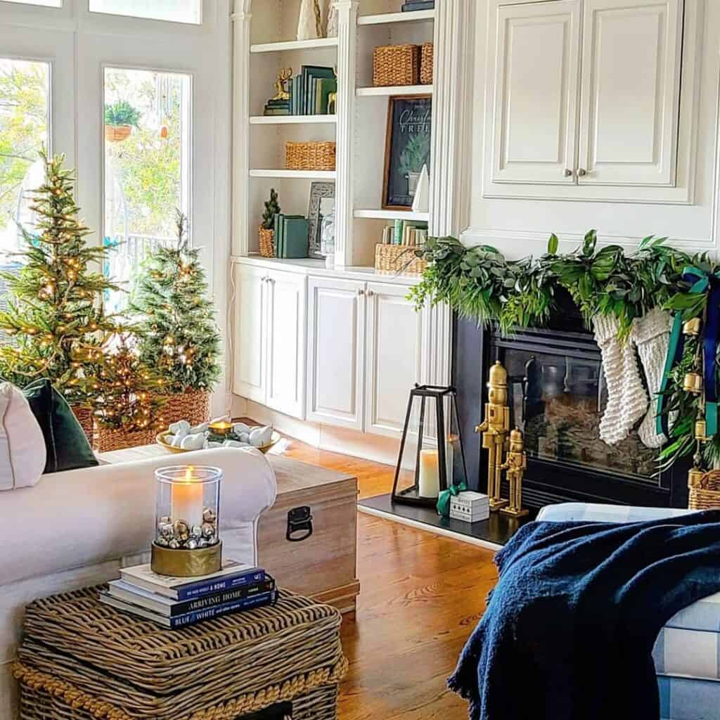 White and Shelves Around Fireplace Soul & Lane