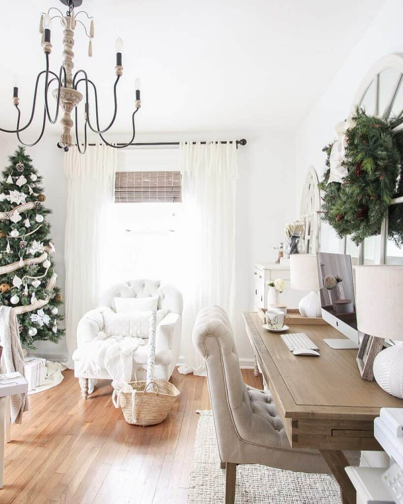 White Christmas Home Office Space