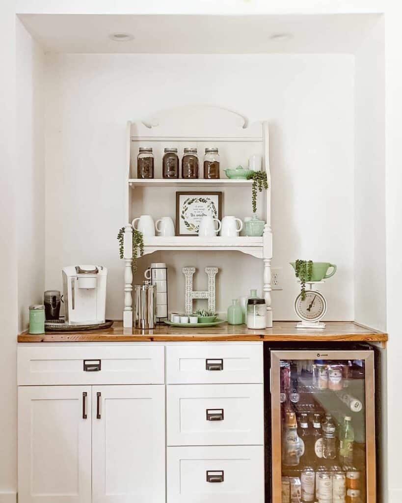 White Coffee Bar Counter With Beverage Fridge Soul Lane white-coffee-bar-counter-with-beverage-fridge-soul-lane