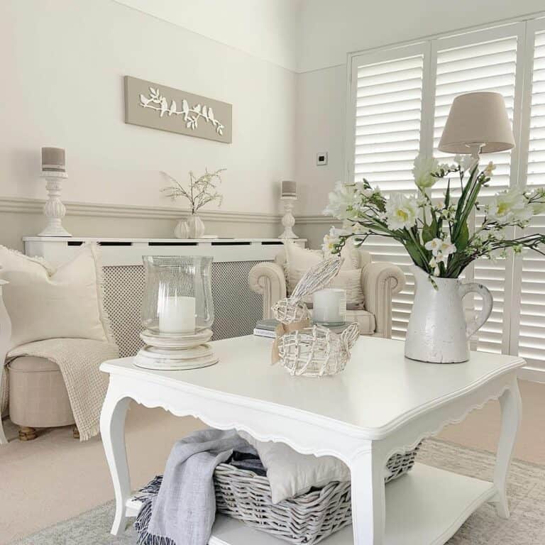 White Coffee Table and Easter Accessories