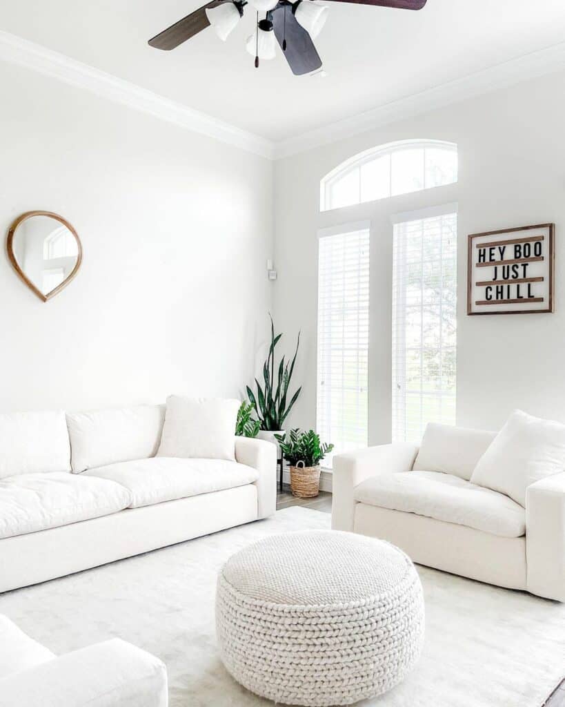 White Couch for Minimalist Living Room