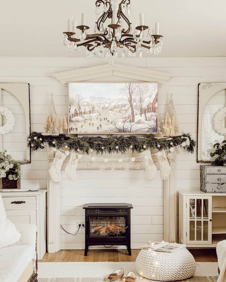 HOW TO DECORATE FALL MANTLE AROUND TV - Sweet Southern Blue