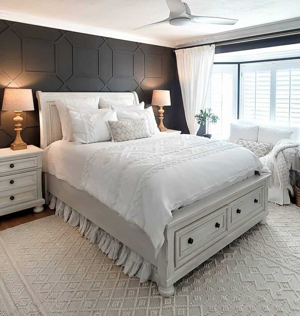 White Furniture Sets for a Black Bedroom
