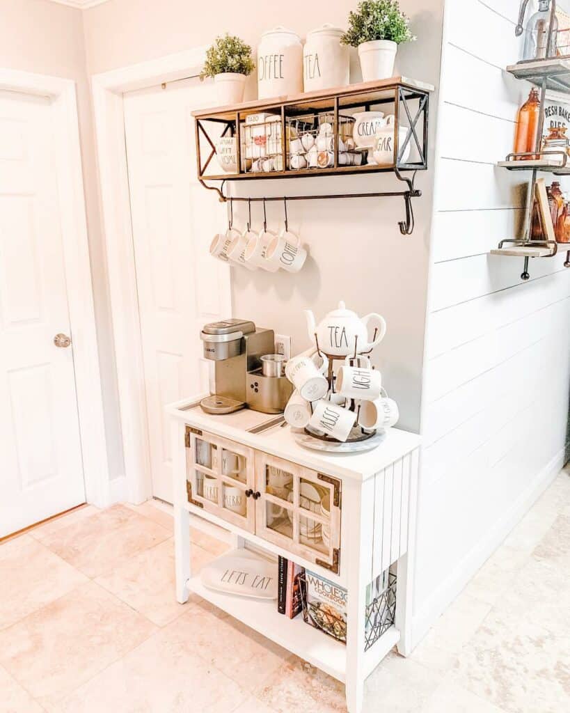 White Hutch for Coffee and Tea Station