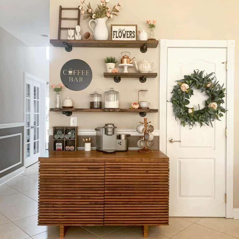 White Interior Door with Summer Wreath