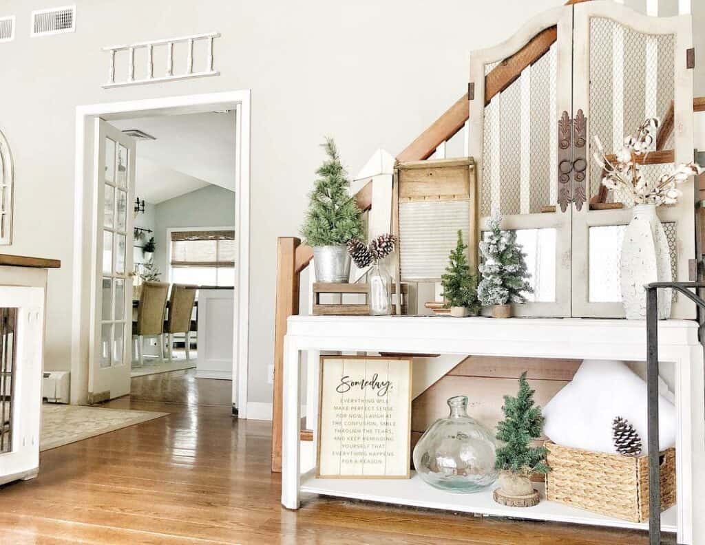 White Interior Doorway for Farmhouse Living Room