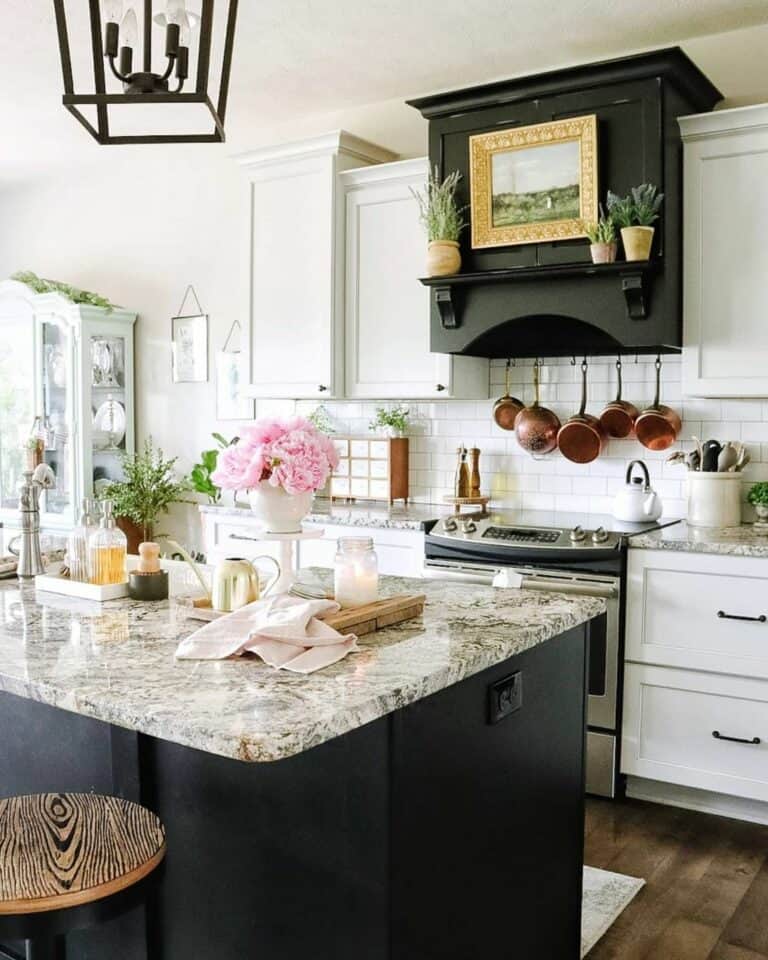 White Kitchen Cabinets With Black Range Hood - Soul & Lane