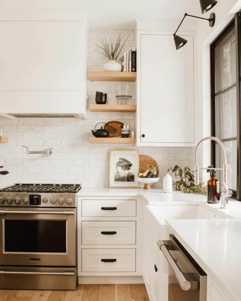 White Kitchen Cabinets With Dark Hardware