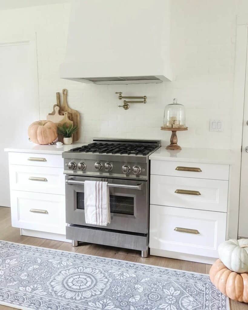 White Kitchen Decorated with Fall Décor
