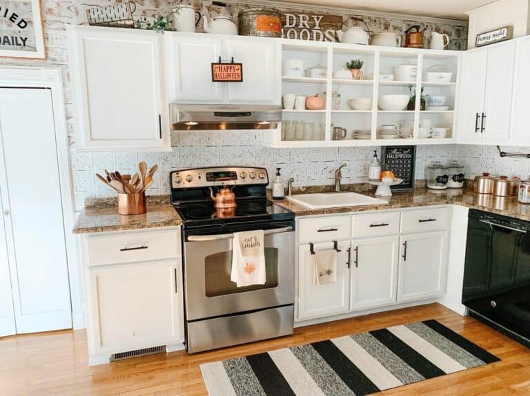 White Kitchen With Copper Accents