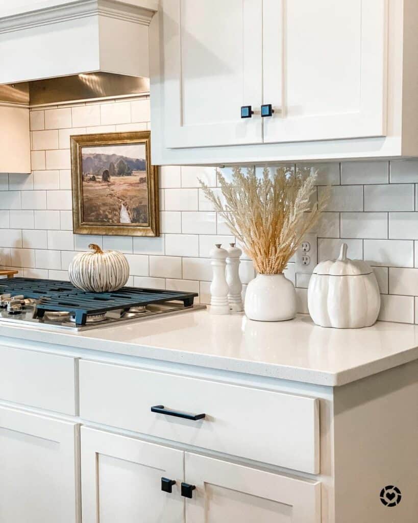 White Kitchen with Subtle Fall Décor