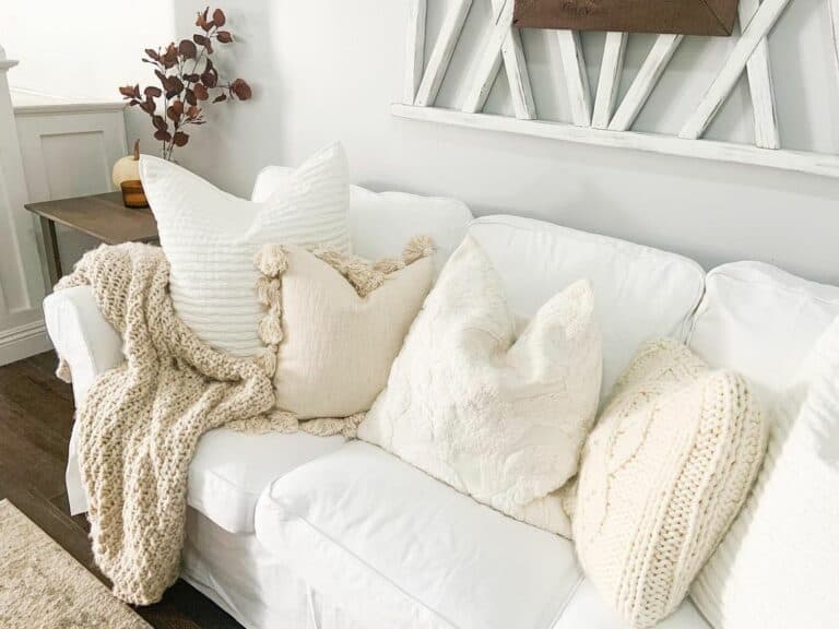 White Living Room Couch with Neutral Accents Soul & Lane
