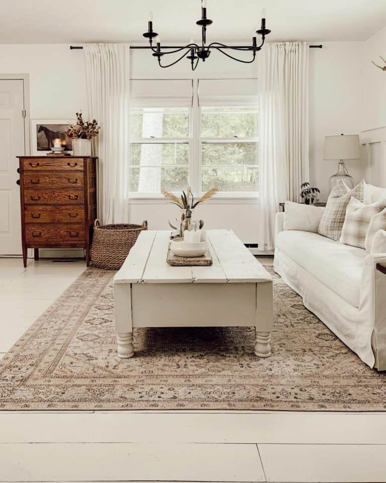 White Living Room Couch with White Coffee Table - Soul & Lane