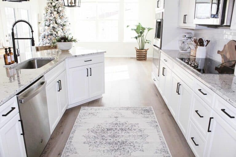 White Open-Concept With a Light Rustic Rug