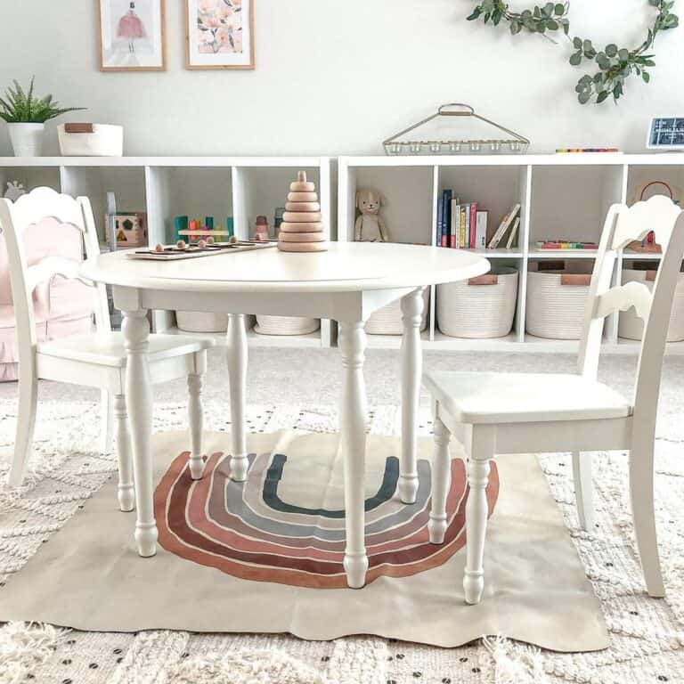White Playroom with Rainbow Mat