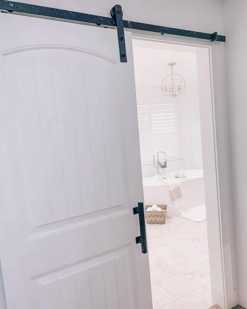 White Sliding Door for Bathroom