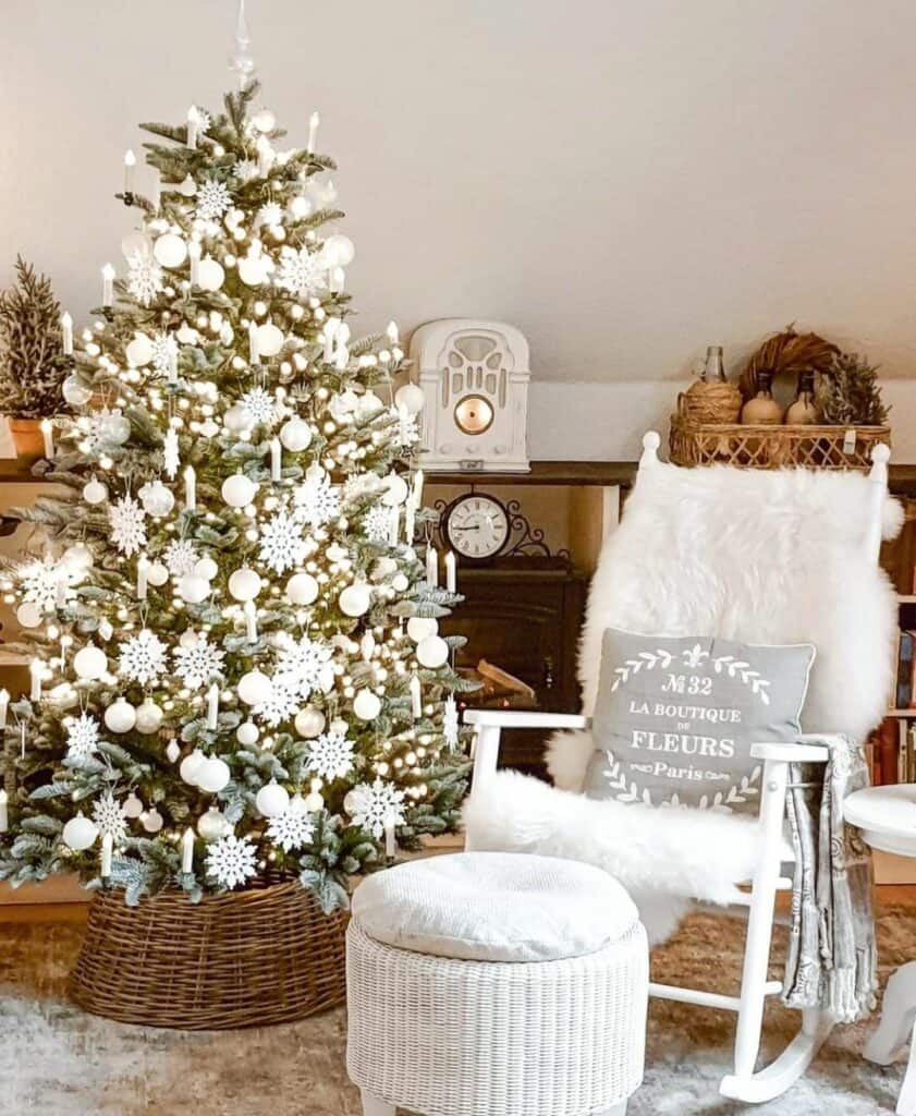 White Snowflake Christmas Tree Decorations