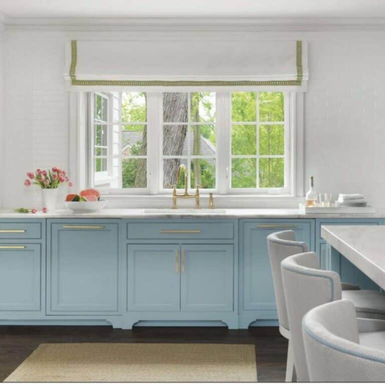 White Staggered Tile Wall with White Windows