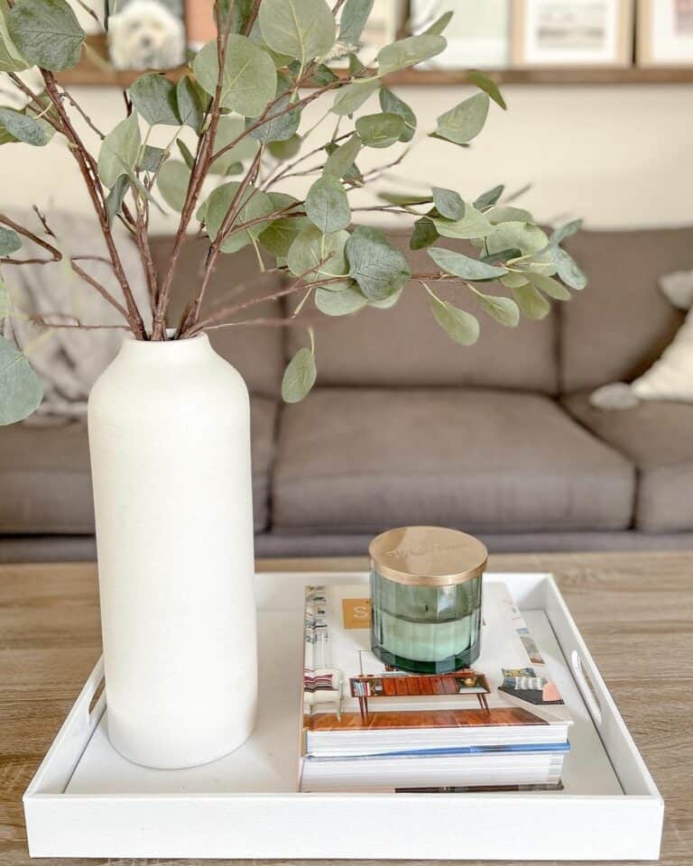 White Tray on a Coffee Table