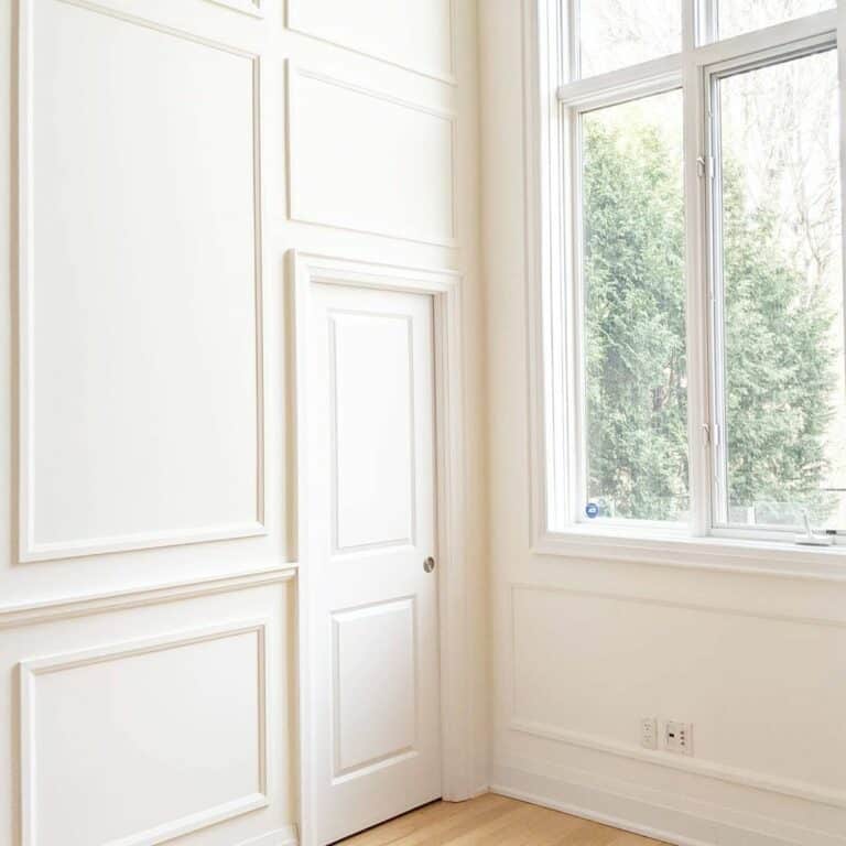 White Wall with Decorative Wainscoting