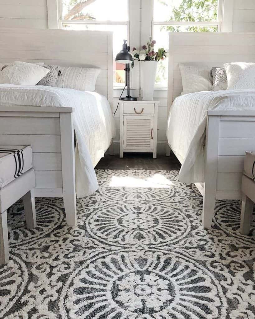 White and Blue French Country Twin Bedroom Décor Ideas - Soul \u0026 Lane, image size:819x1024