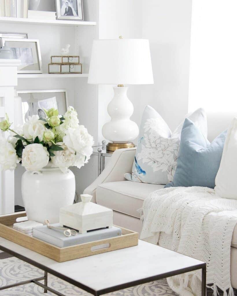 White and Blue Living Room
