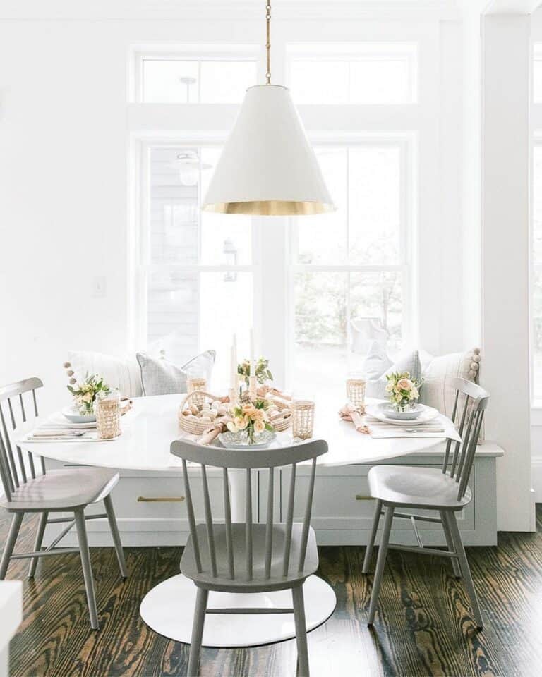 White and Gold Pendant Light for Dining Table