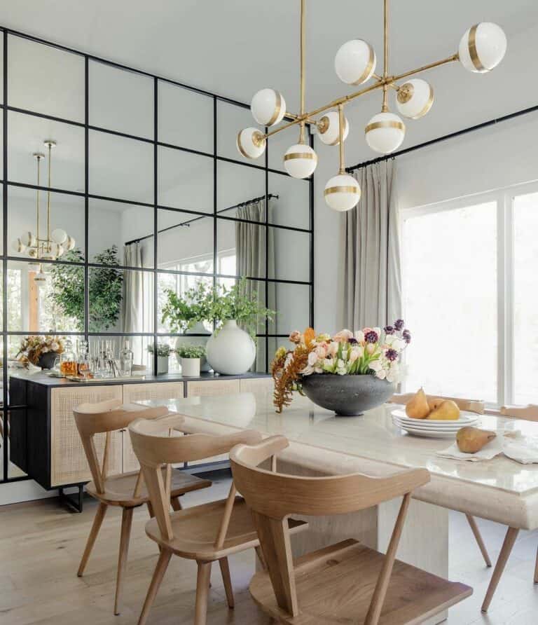 White and Gold Sputnik Dining Light Fixture Soul & Lane