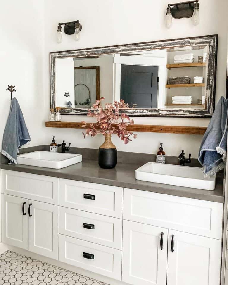 White and Gray Fall-Inspired Bathroom