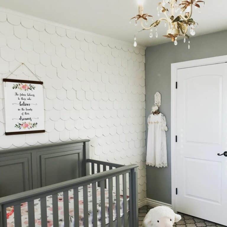 White and Gray Textured Nursery Wall Decoration