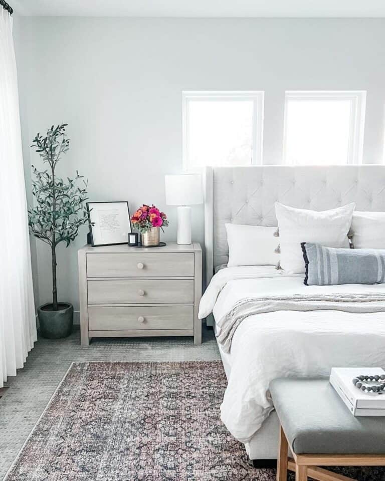 White and Light Grey Modern Bedroom