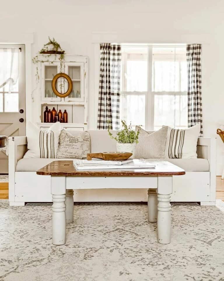 White and Wood Living Room