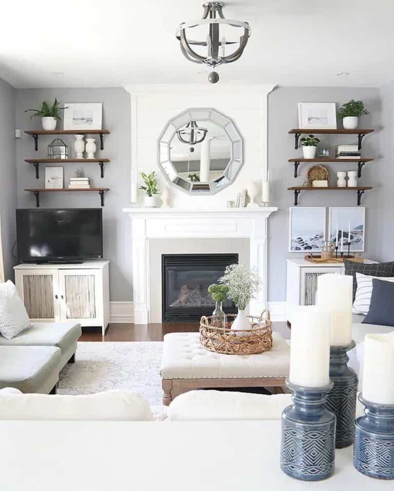 White-themed Charming Family Room