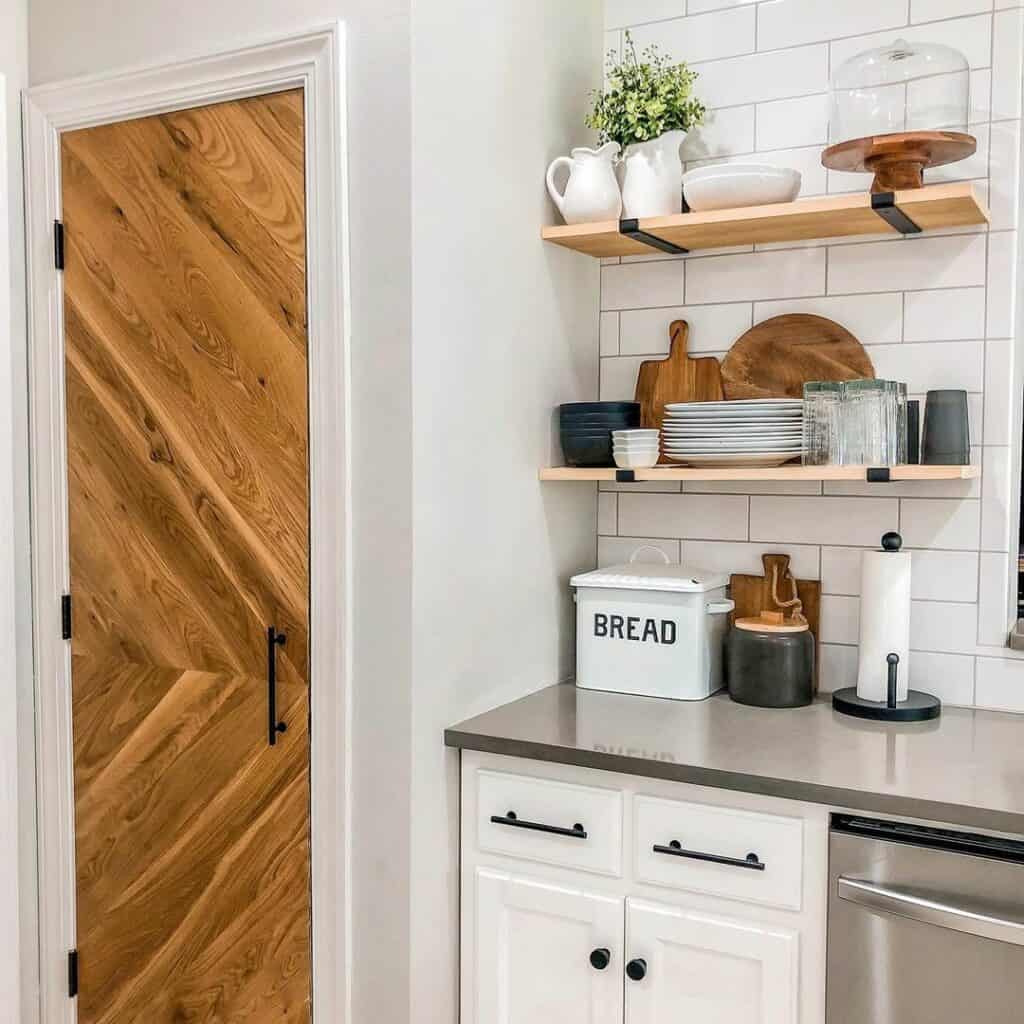 Wood Accent Kitchen Pantry Door