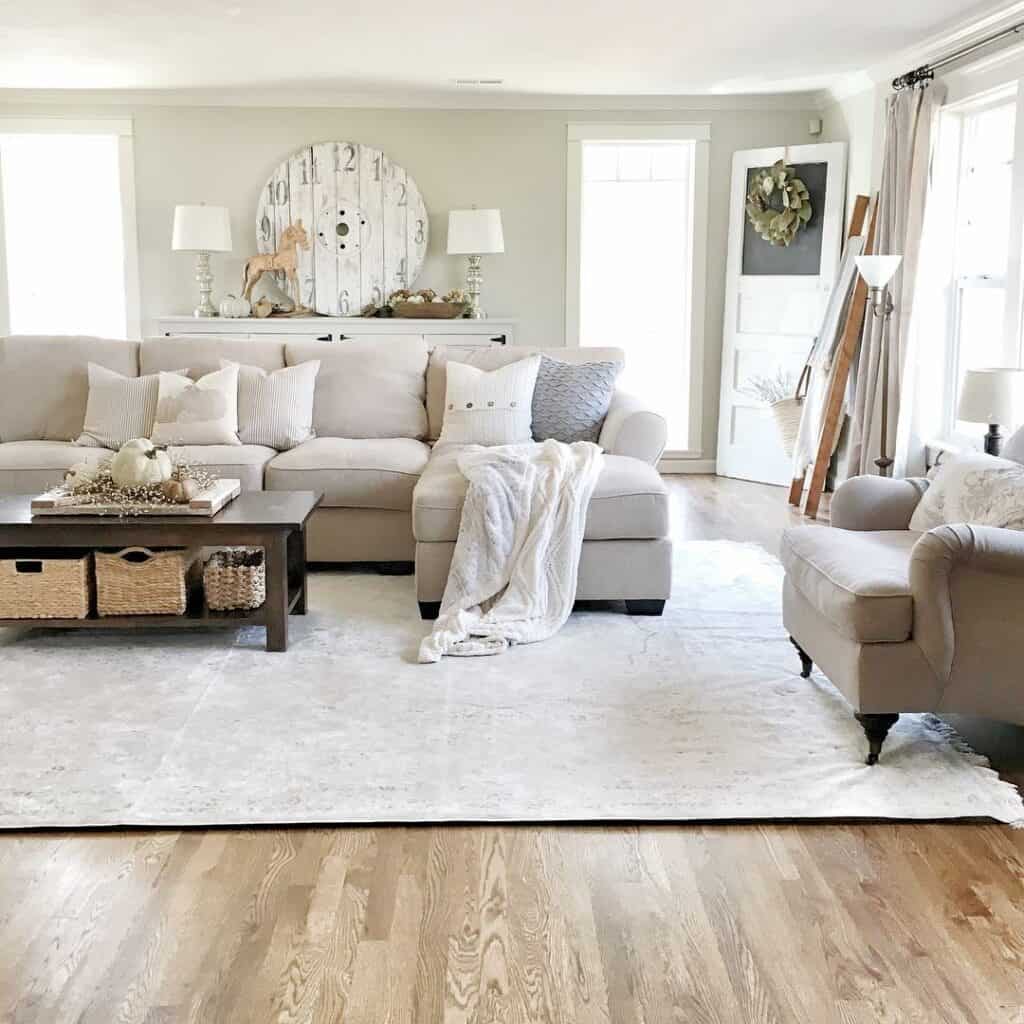 Wood Flooring Ideas for Neutral Living Room