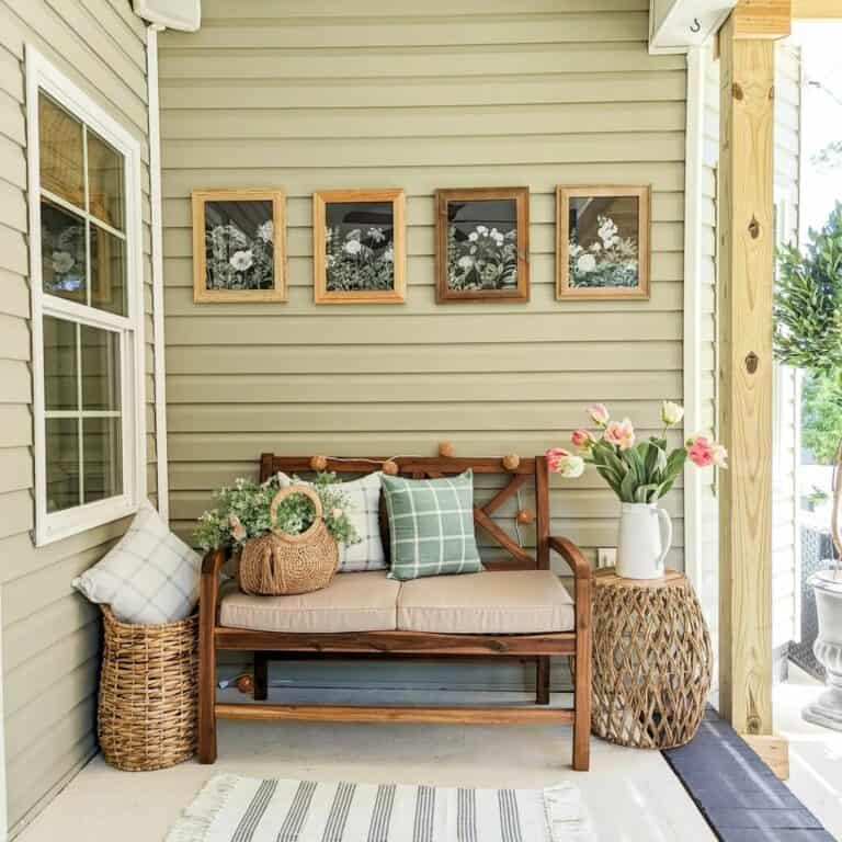 Wooden Bench for Cozy Porch Seating